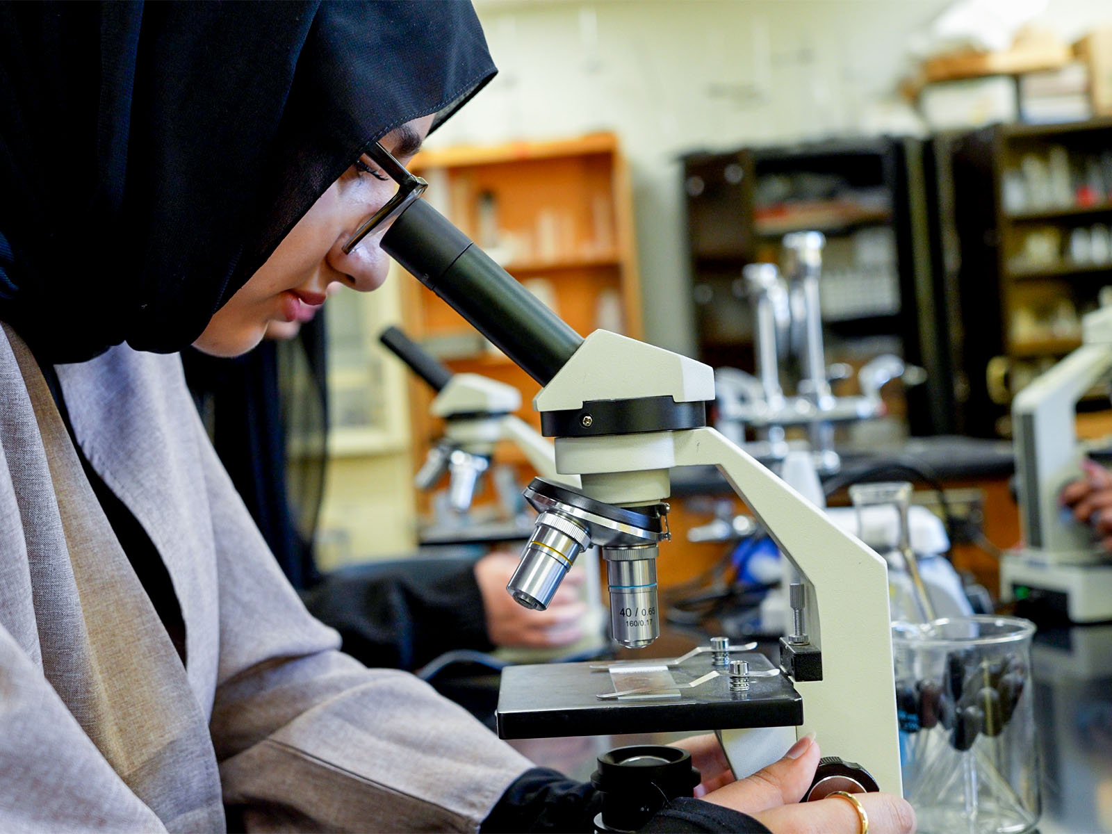 High school students in a college preparatory class.